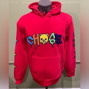 Bleecker&Mercer hoody sweater pullover red side pockets